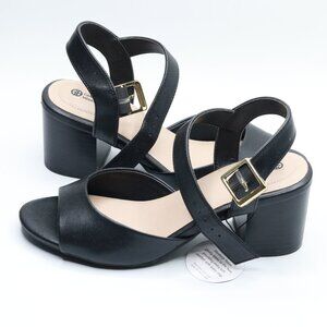 Giani Bernini Womens Townsonn Faux Leather Block Heels Black 6 Medium (B,M)